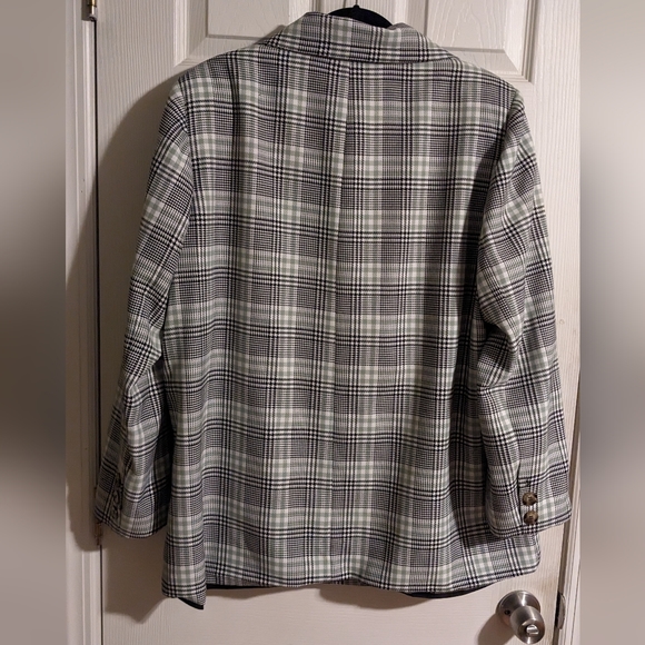 FINAL PRICE Baacal Davis Plaid Blazer 10-12 Black Green Rare Style Spring - Picture 6 of 8